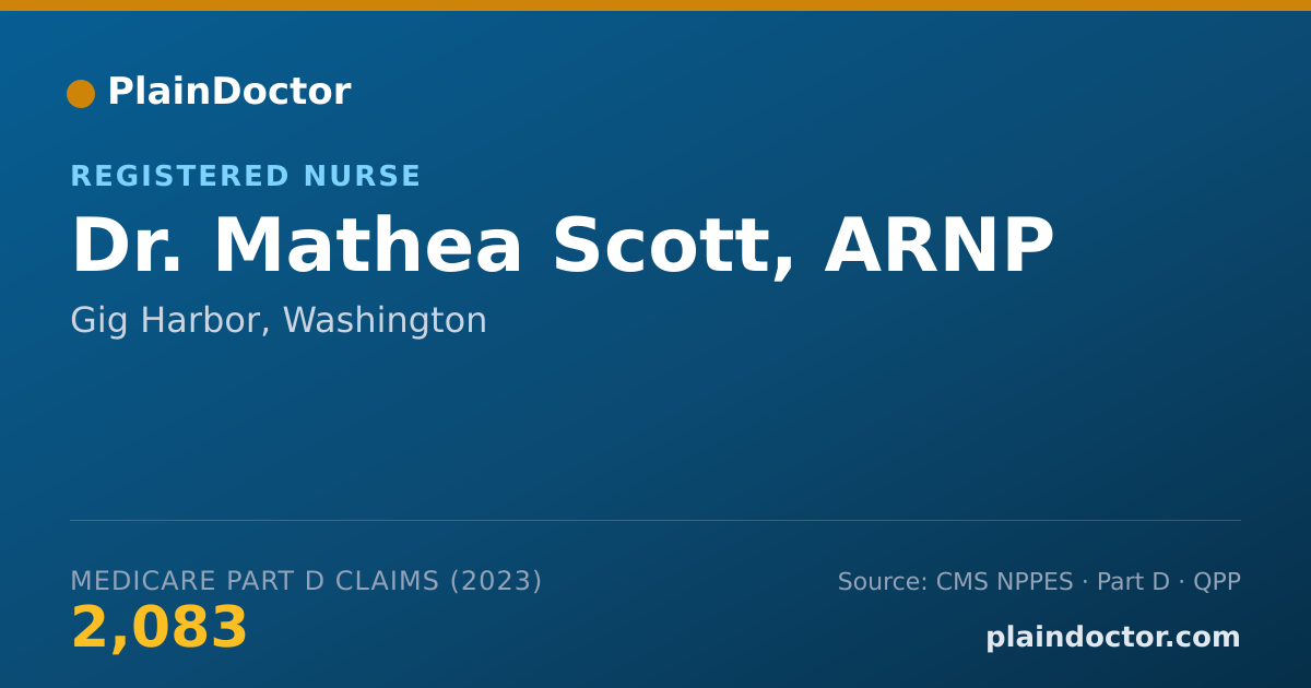 Shareable card for Mathea Scott, ARNP - Registered Nurse, Gig Harbor, WA