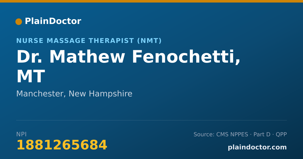 Shareable card for Mathew Fenochetti, MT - Nurse Massage Therapist (NMT), Manchester, NH