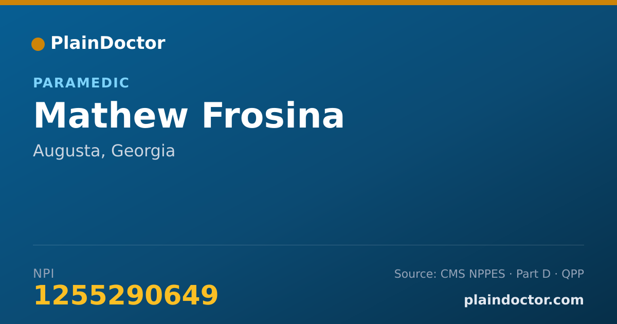 Shareable card for Mathew Frosina - Paramedic, Augusta, GA