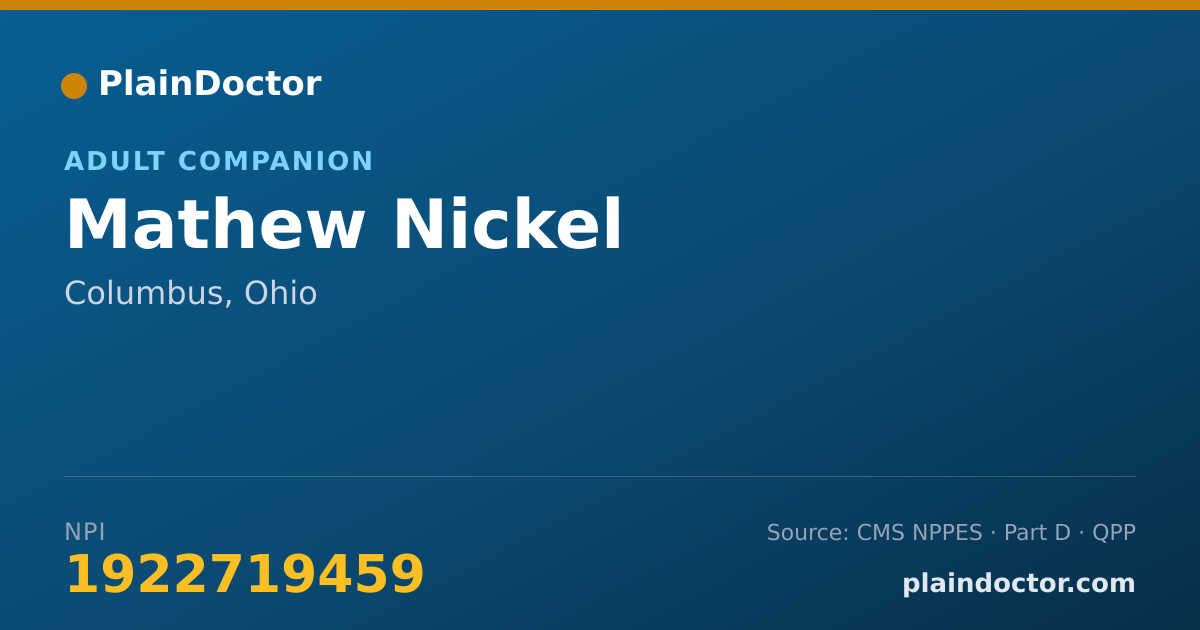 Shareable card for Mathew Nickel - Adult Companion, Columbus, OH