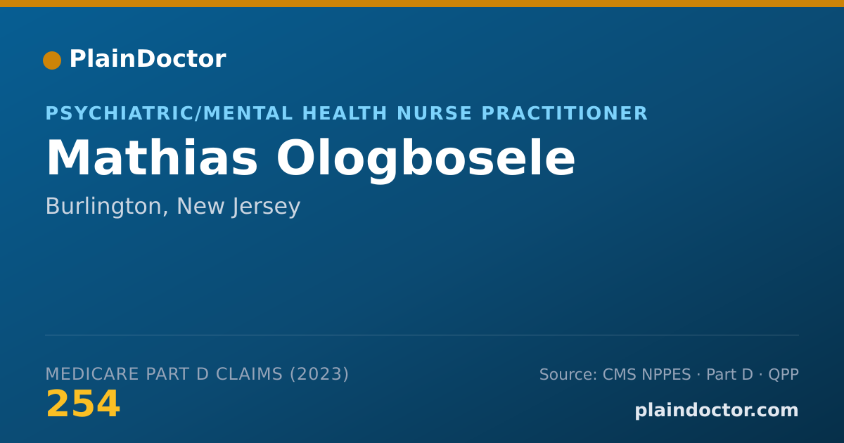 Shareable card for Mathias Ologbosele - Psychiatric/Mental Health Nurse Practitioner, Burlington, NJ