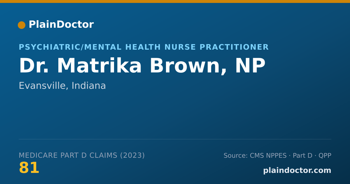 Shareable card for Matrika Brown, NP - Psychiatric/Mental Health Nurse Practitioner, Evansville, IN