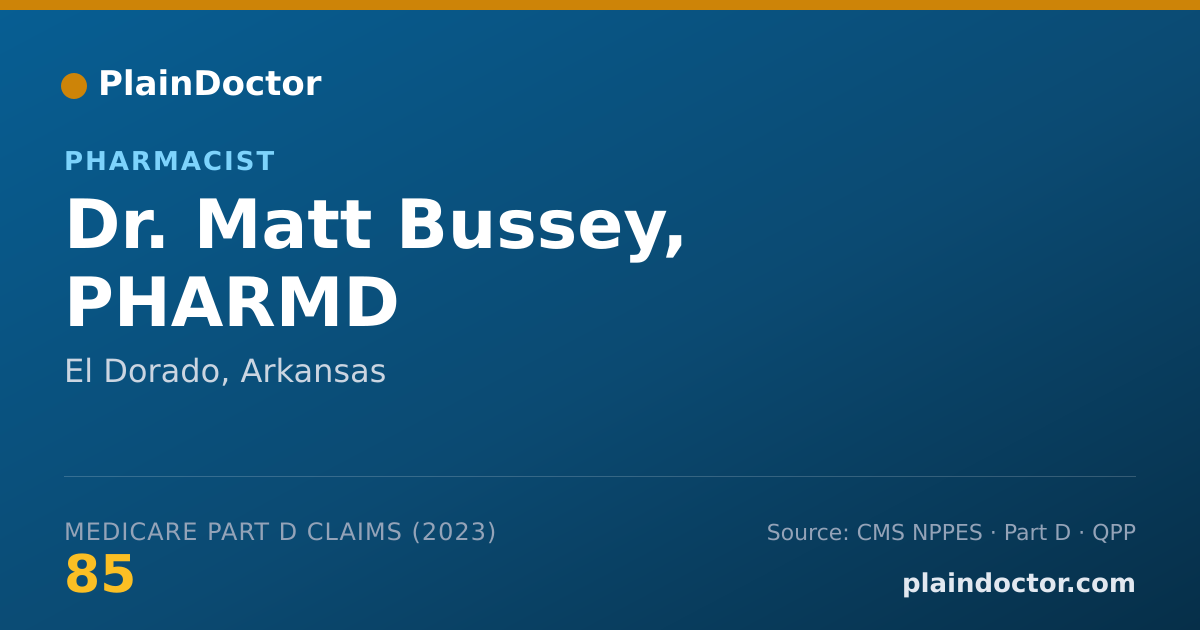 Shareable card for Matt Bussey, PHARMD - Pharmacist, El Dorado, AR