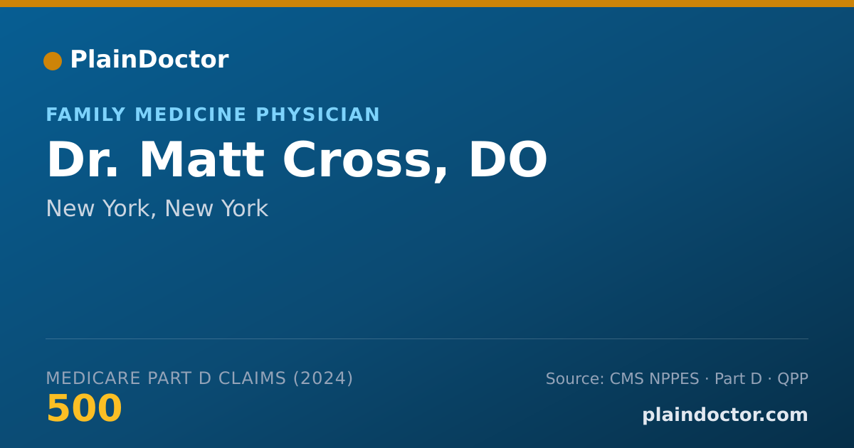 Shareable card for Matt Cross, DO - Family Medicine Physician, New York, NY