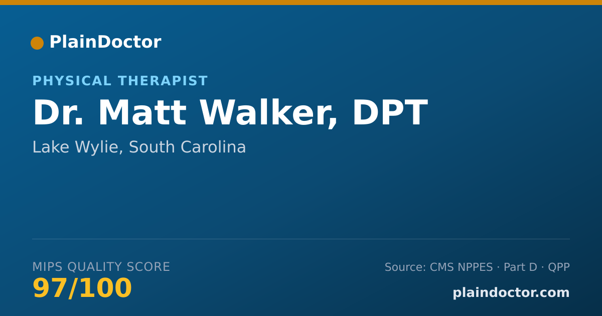 Shareable card for Matt Walker, DPT - Physical Therapist, Lake Wylie, SC