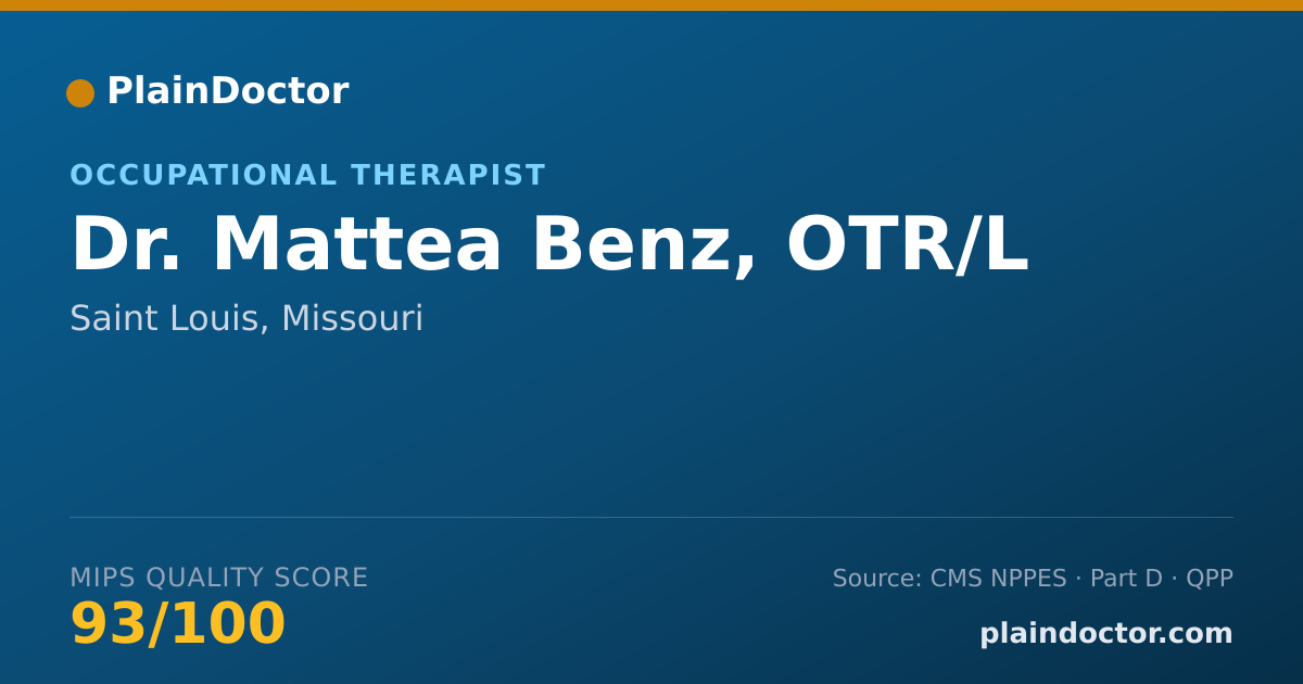 Shareable card for Mattea Benz, OTR/L - Occupational Therapist, Saint Louis, MO