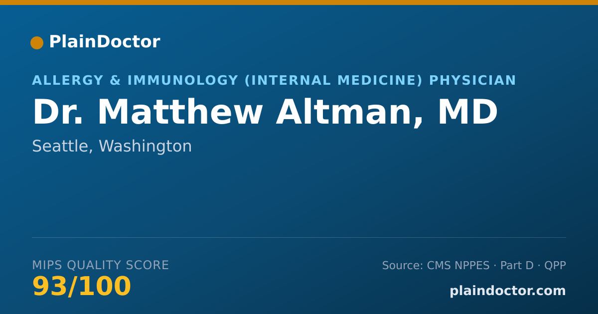 Shareable card for Matthew Altman, MD - Allergy & Immunology (Internal Medicine) Physician, Seattle, WA