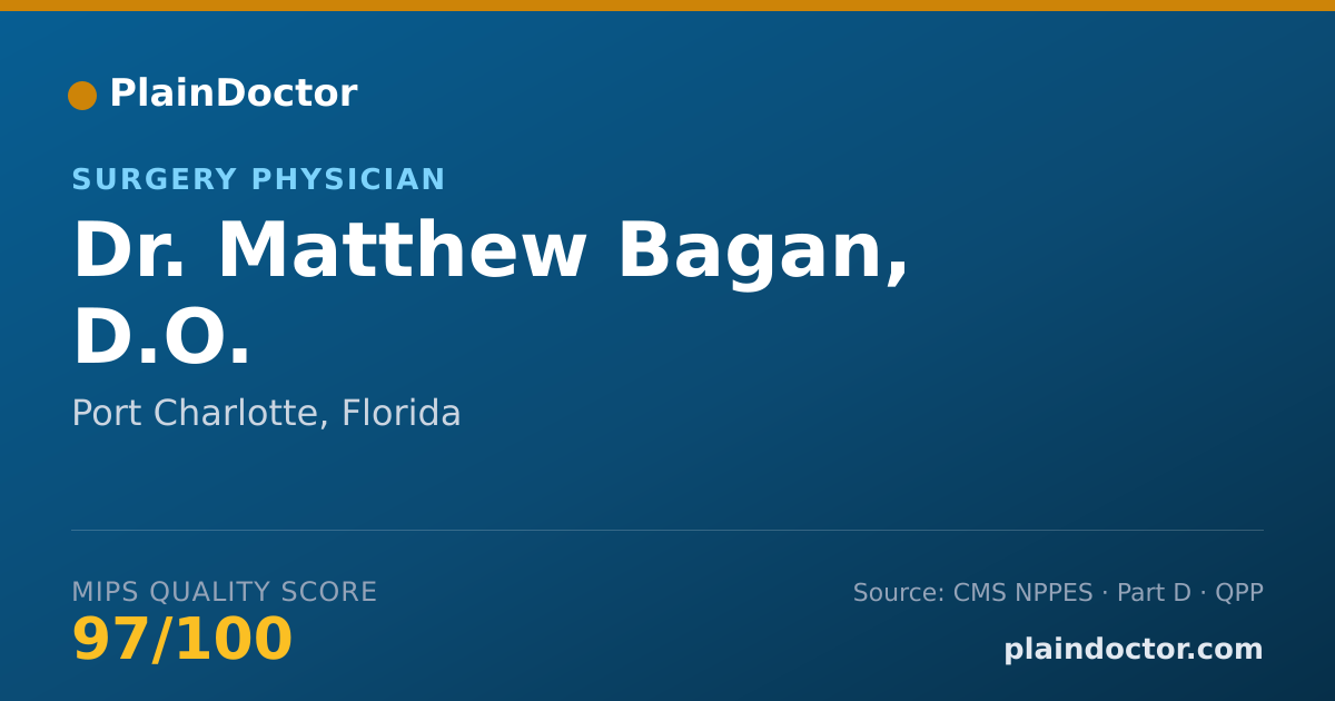 Shareable card for Matthew Bagan, D.O. - Surgery Physician, Port Charlotte, FL