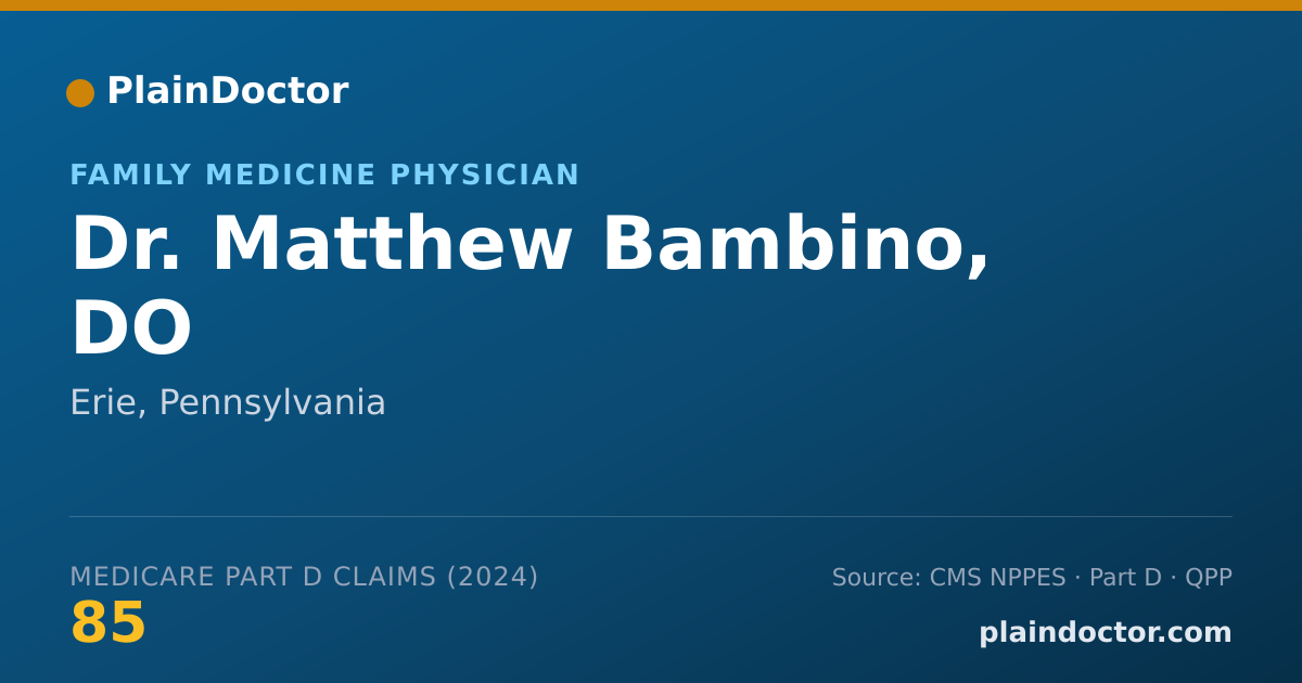 Shareable card for Matthew Bambino, DO - Family Medicine Physician, Erie, PA