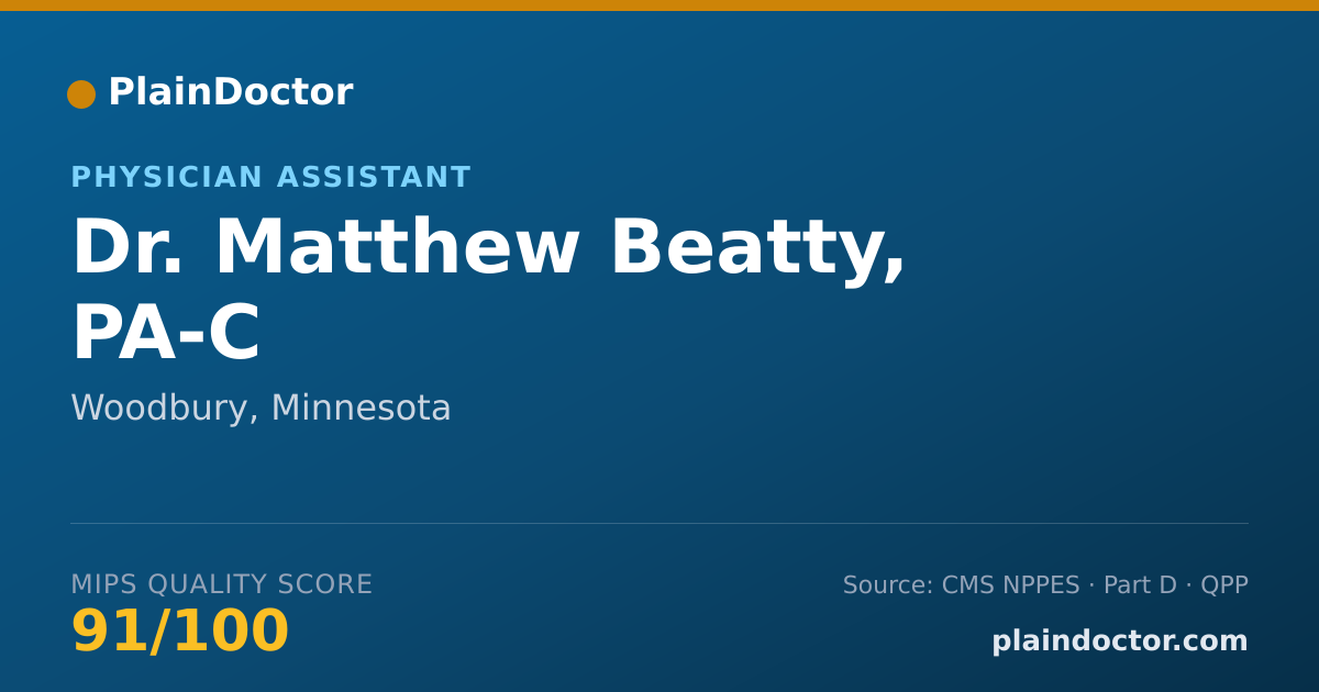 Shareable card for Matthew Beatty, PA-C - Physician Assistant, Woodbury, MN