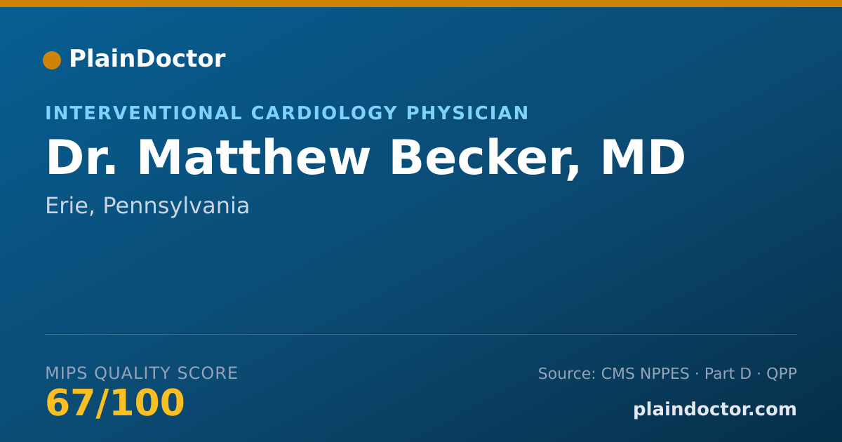Shareable card for Matthew Becker, MD - Cardiovascular Disease Physician, Erie, PA