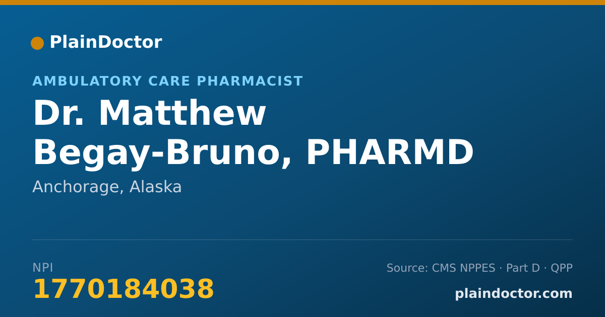 Shareable card for Matthew Begay-Bruno, PHARMD - Ambulatory Care Pharmacist, Anchorage, AK