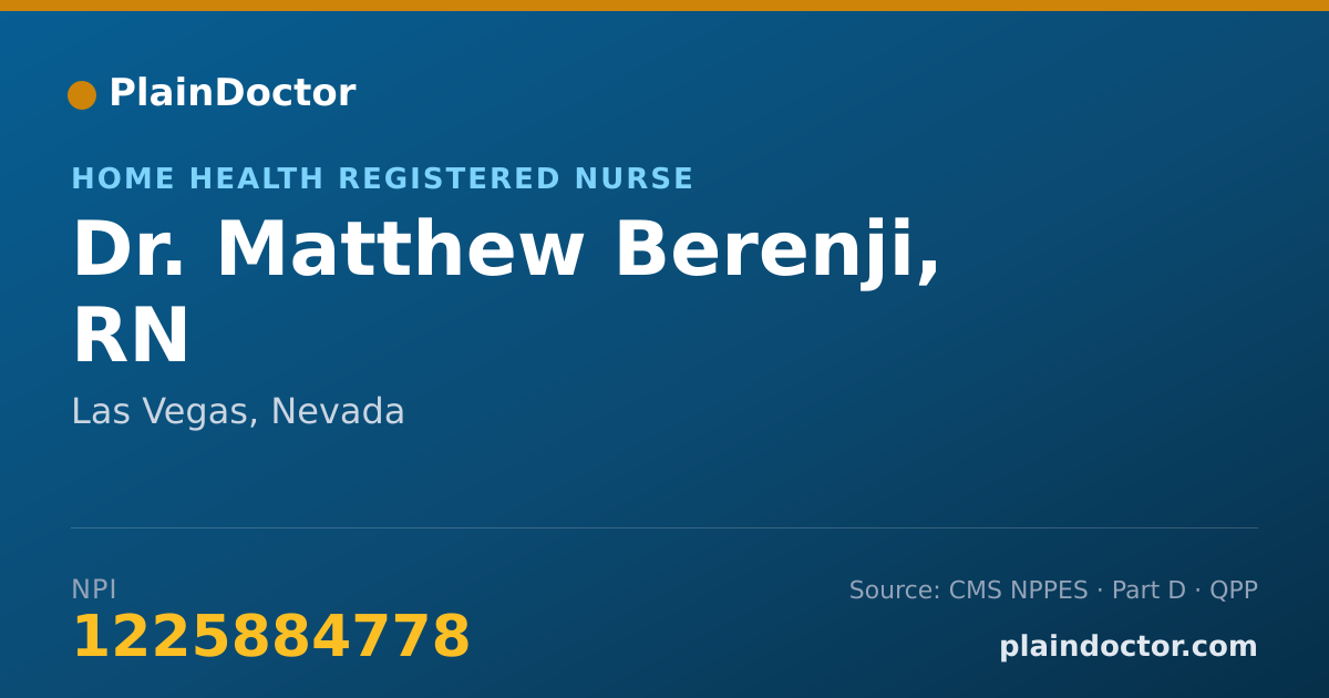 Shareable card for Matthew Berenji, RN - Home Health Registered Nurse, Las Vegas, NV