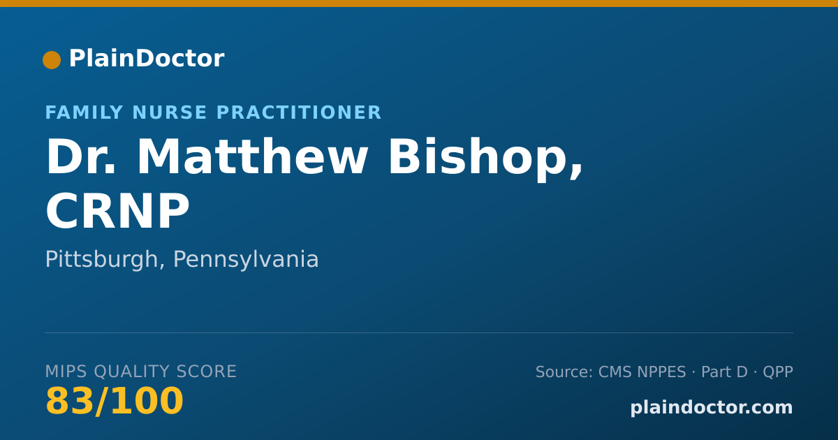 Shareable card for Matthew Bishop, CRNP - Family Nurse Practitioner, Pittsburgh, PA