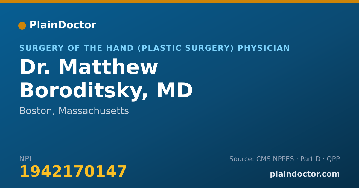 Shareable card for Matthew Boroditsky, MD - Plastic Surgery Physician, Boston, MA