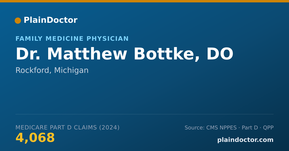 Shareable card for Matthew Bottke, DO - Family Medicine Physician, Rockford, MI