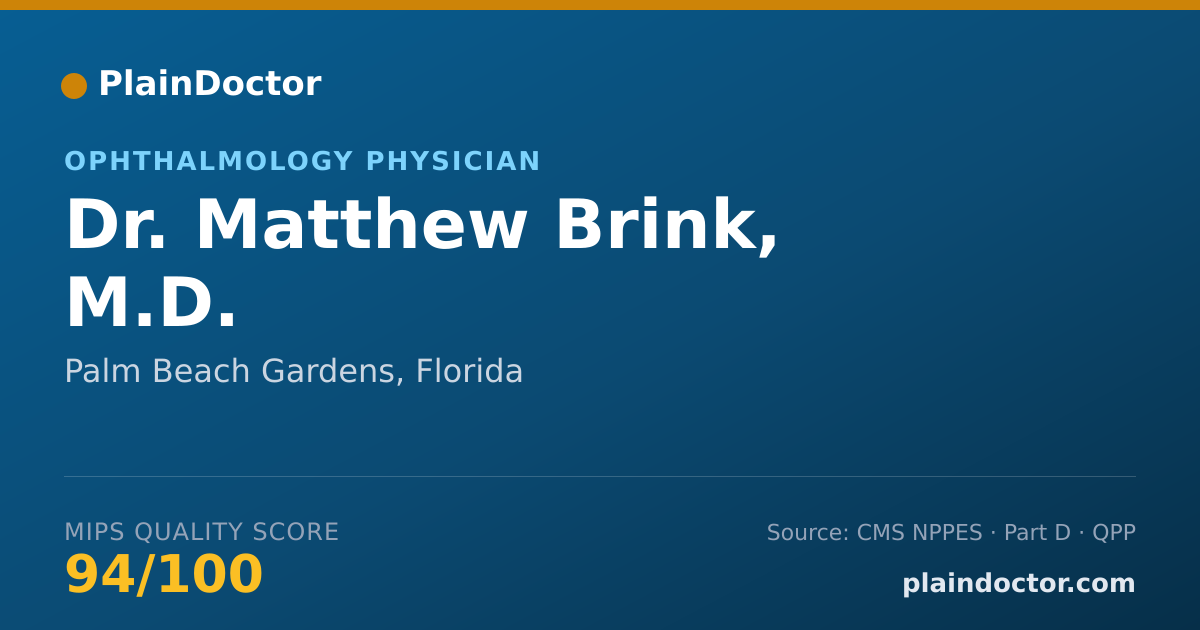 Shareable card for Matthew Brink, M.D. - Ophthalmology Physician, Palm Beach Gardens, FL