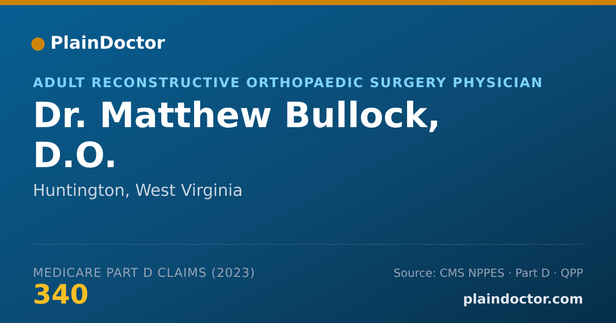 Shareable card for Matthew Bullock, D.O. - Adult Reconstructive Orthopaedic Surgery Physician, Huntington, WV