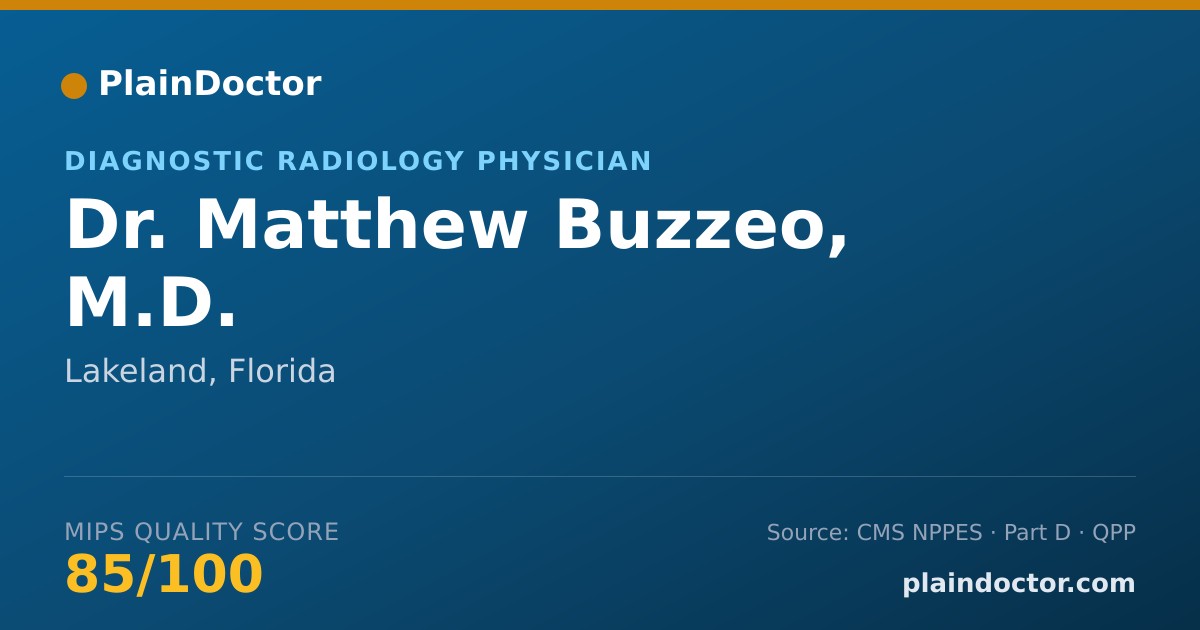 Shareable card for Matthew Buzzeo, M.D. - Diagnostic Radiology Physician, Lakeland, FL