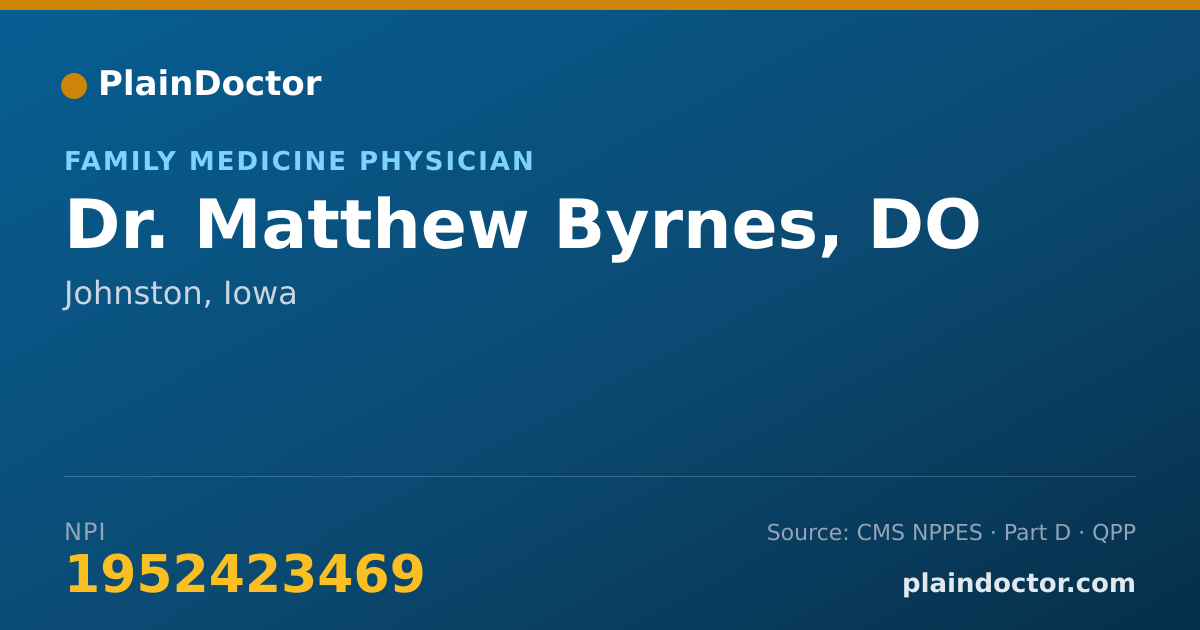 Shareable card for Matthew Byrnes, DO - Family Medicine Physician, Johnston, IA