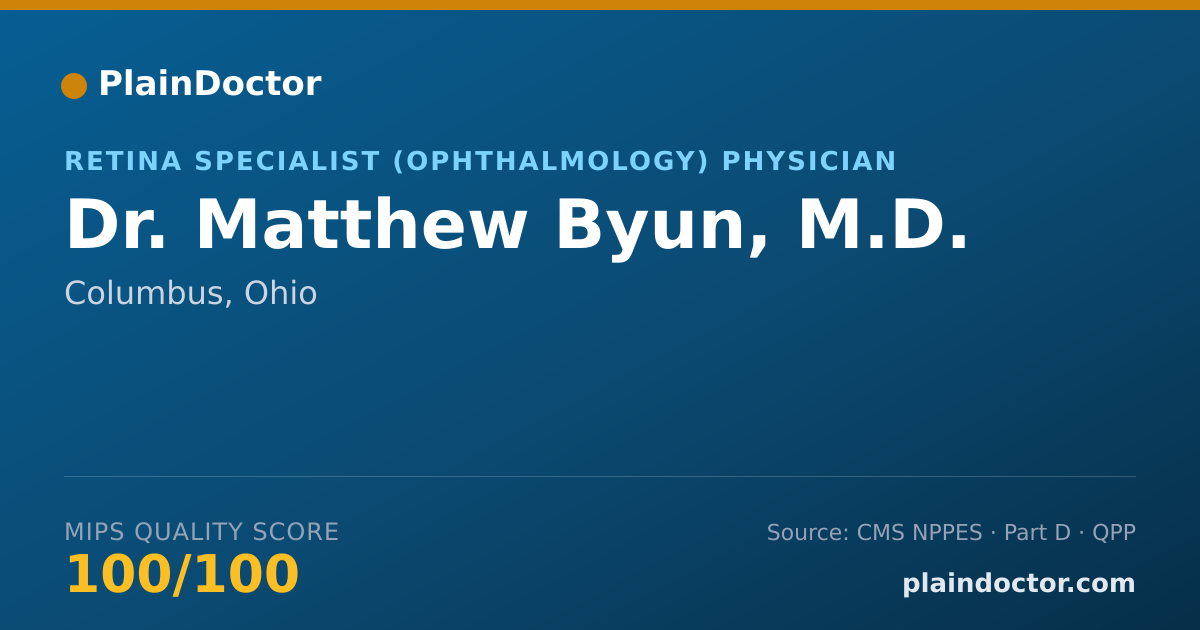 Shareable card for Matthew Byun, M.D. - Retina Specialist (Ophthalmology) Physician, Columbus, OH