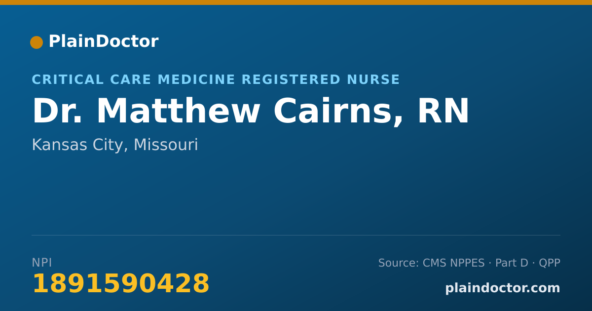 Shareable card for Matthew Cairns, RN - Critical Care Medicine Registered Nurse, Kansas City, MO