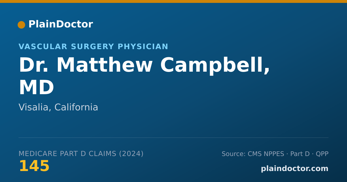 Shareable card for Matthew Campbell, MD - Vascular Surgery Physician, Visalia, CA