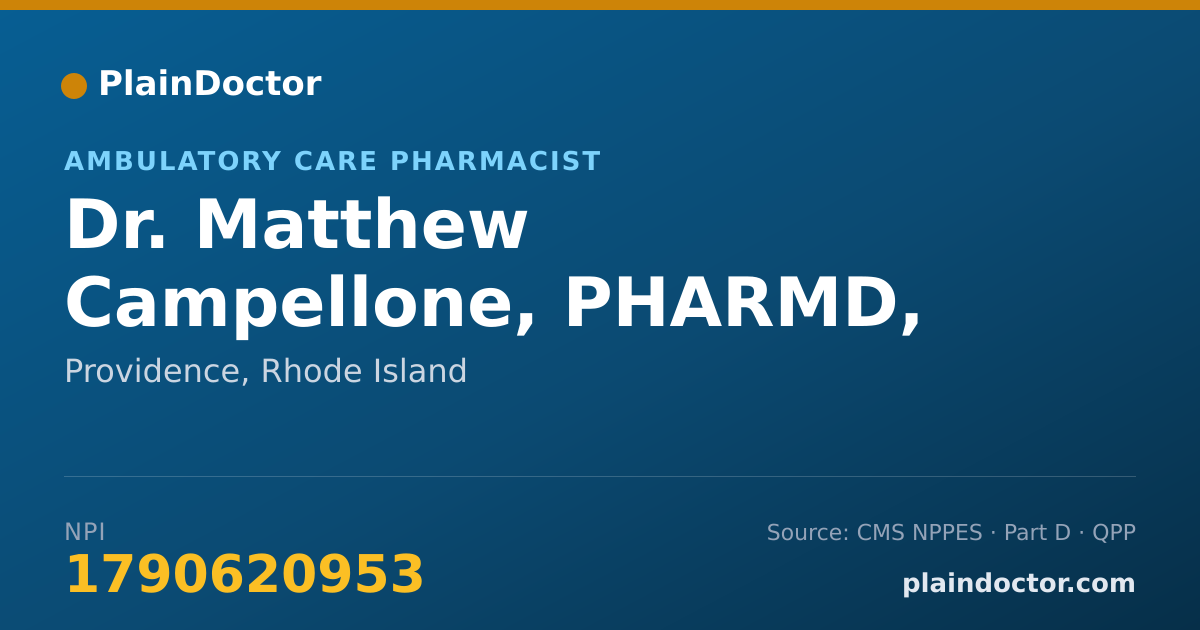 Shareable card for Matthew Campellone, PHARMD, RPH - Ambulatory Care Pharmacist, Providence, RI