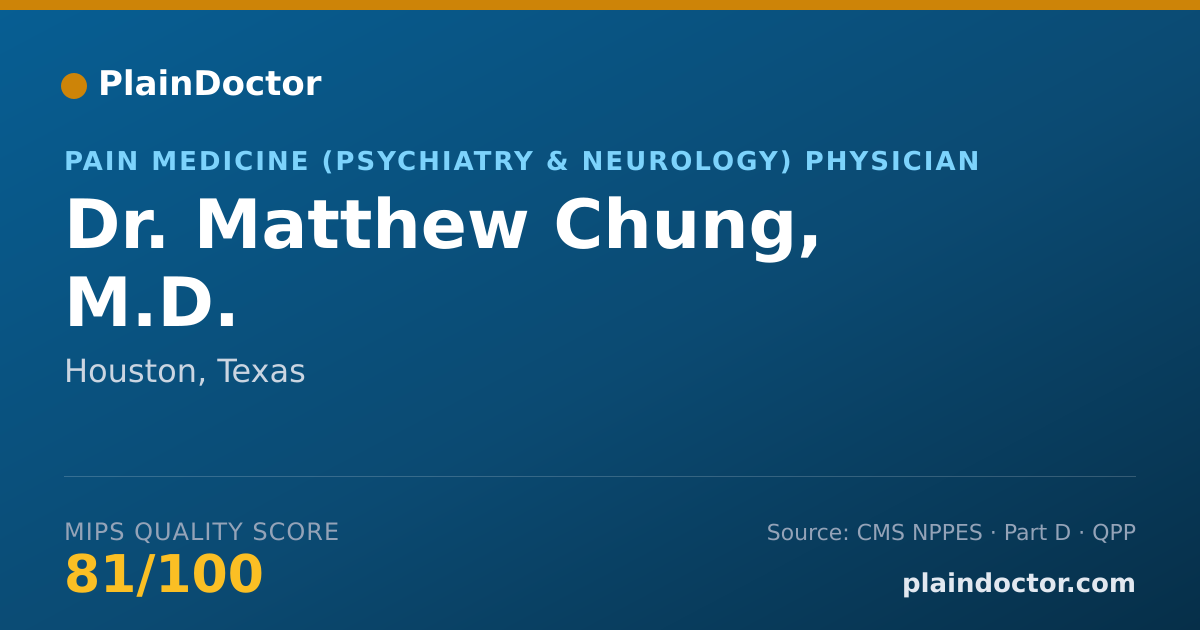Shareable card for Matthew Chung, M.D. - Pain Medicine (Psychiatry & Neurology) Physician, Houston, TX