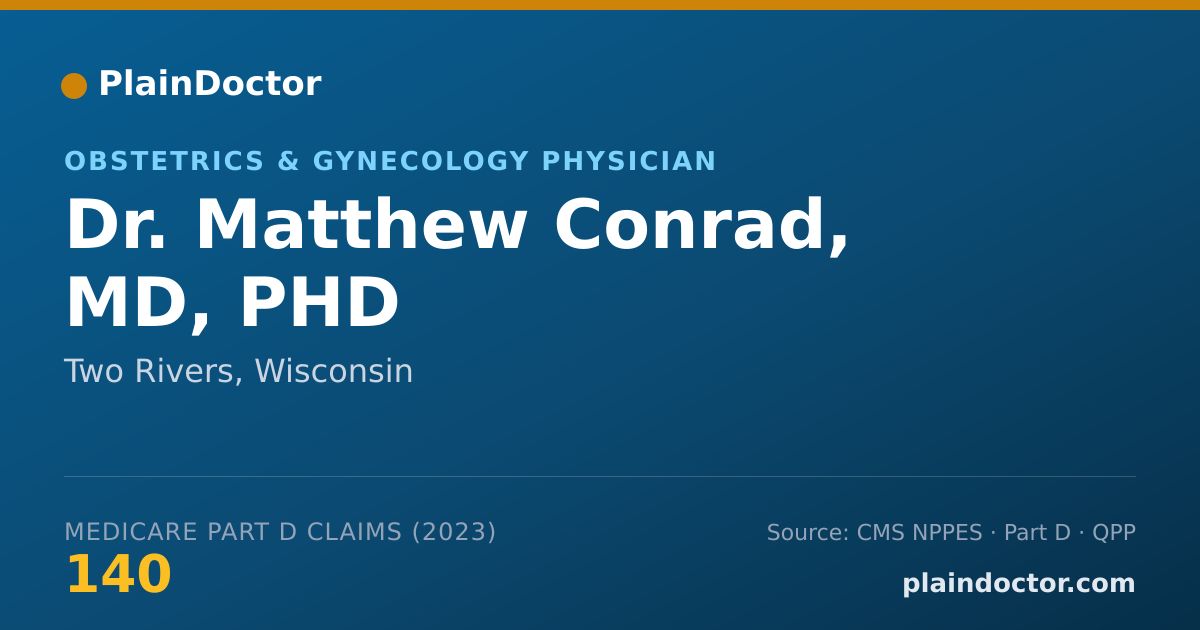 Shareable card for Matthew Conrad, MD, PHD - Obstetrics & Gynecology Physician, Two Rivers, WI