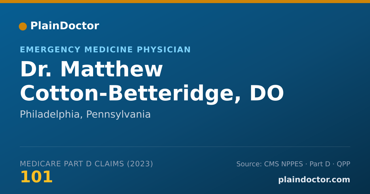 Shareable card for Matthew Cotton-Betteridge, DO - Emergency Medicine Physician, Philadelphia, PA