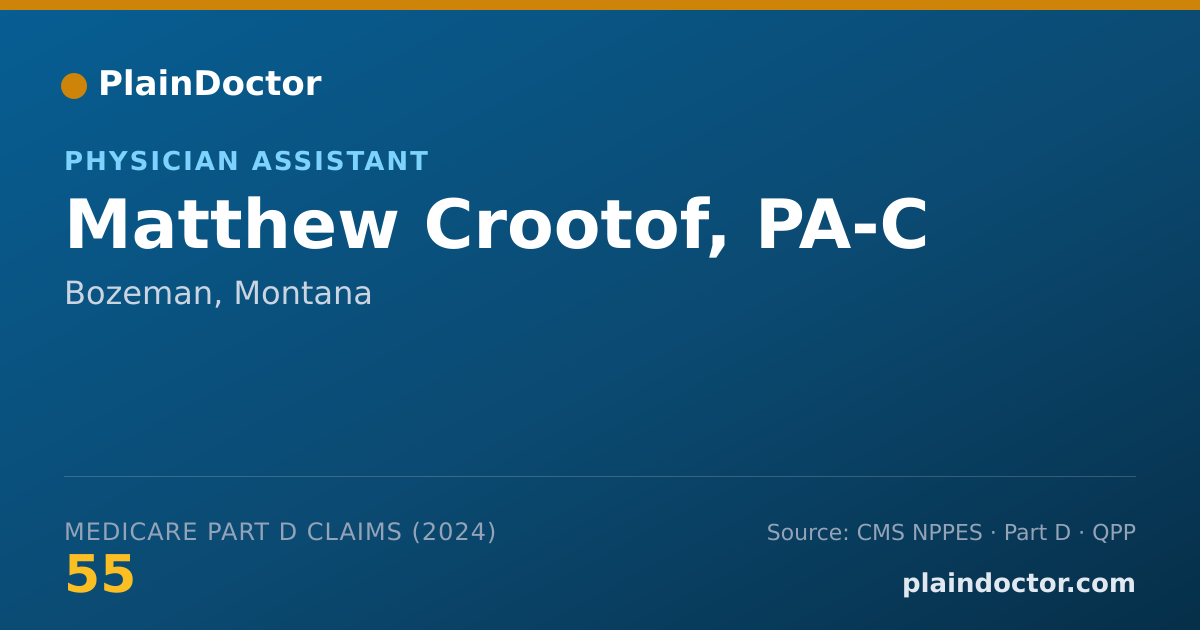 Shareable card for Matthew Crootof, PA-C - Physician Assistant, Bozeman, MT