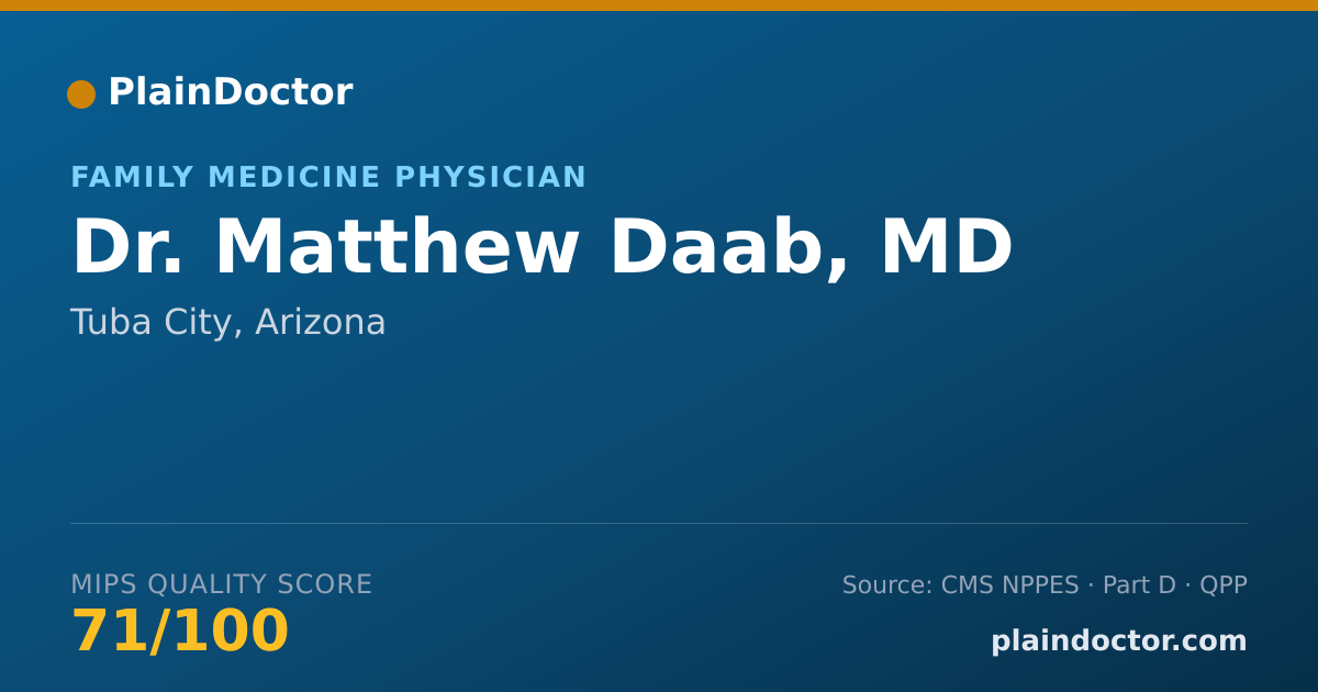Shareable card for Matthew Daab, MD - Family Medicine Physician, Tuba City, AZ