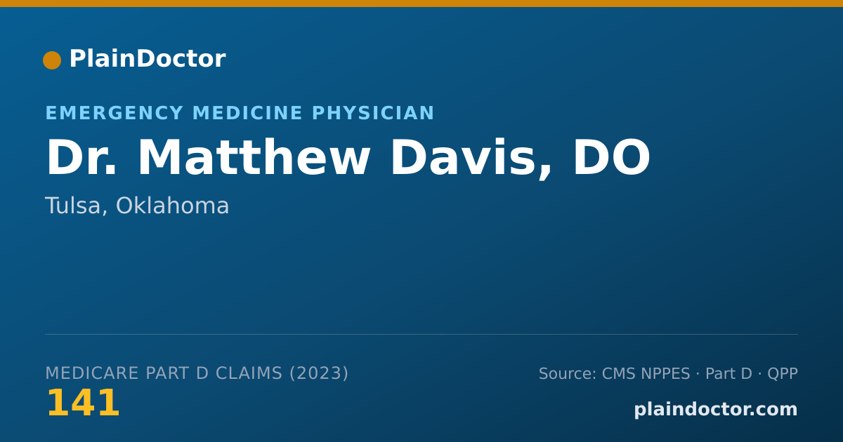 Shareable card for Matthew Davis, DO - Emergency Medicine Physician, Tulsa, OK
