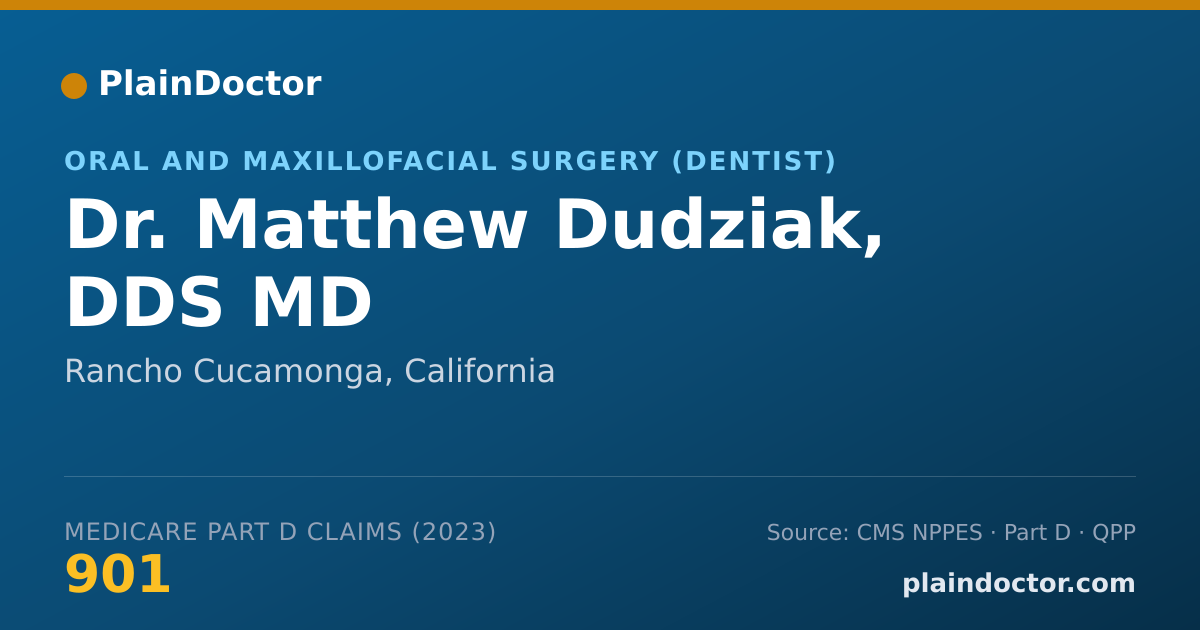 Shareable card for Matthew Dudziak, DDS MD - Oral and Maxillofacial Surgery (Dentist), Rancho Cucamonga, CA