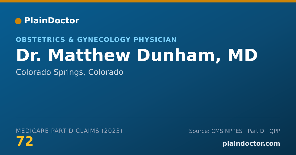 Shareable card for Matthew Dunham, MD - Obstetrics & Gynecology Physician, Colorado Springs, CO
