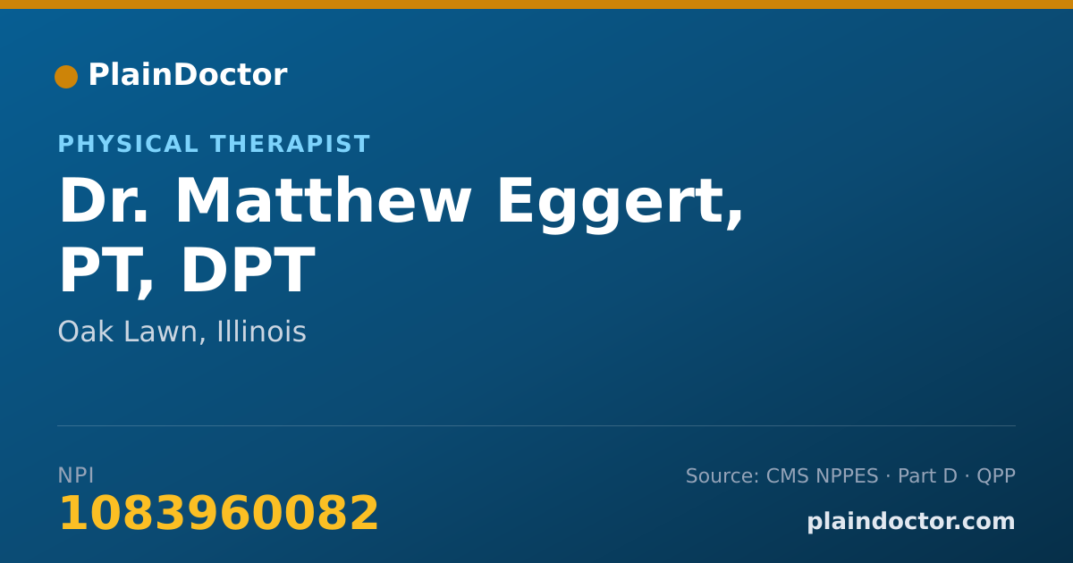 Shareable card for Matthew Eggert, PT, DPT - Physical Therapist, Oak Lawn, IL