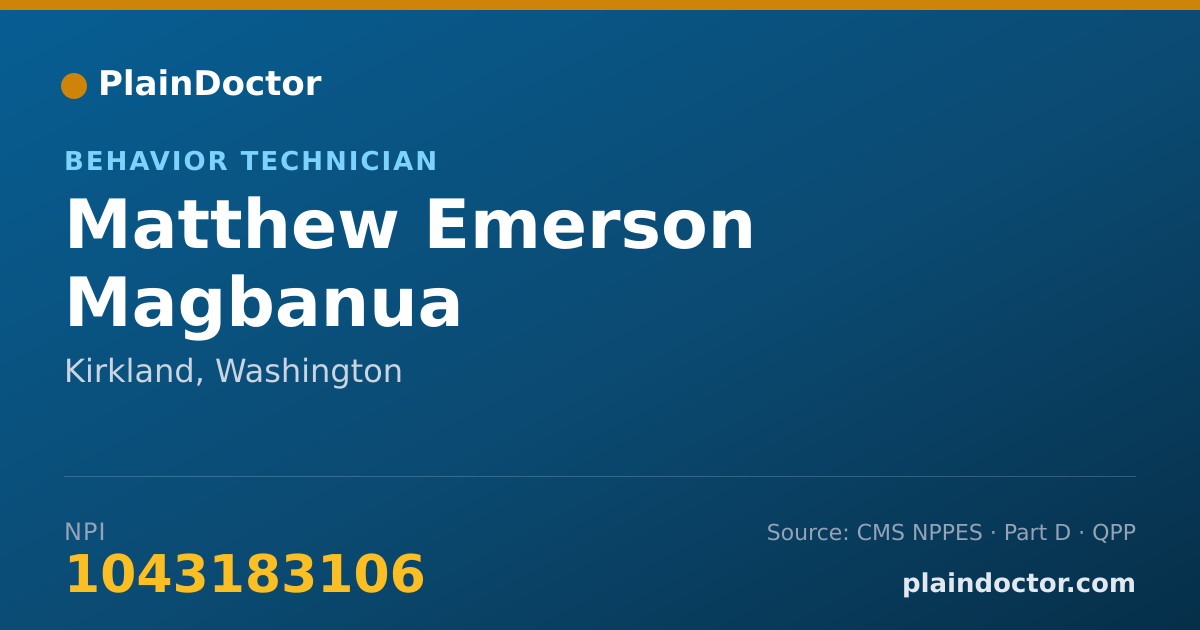 Shareable card for Matthew Emerson Magbanua - Behavior Technician, Kirkland, WA