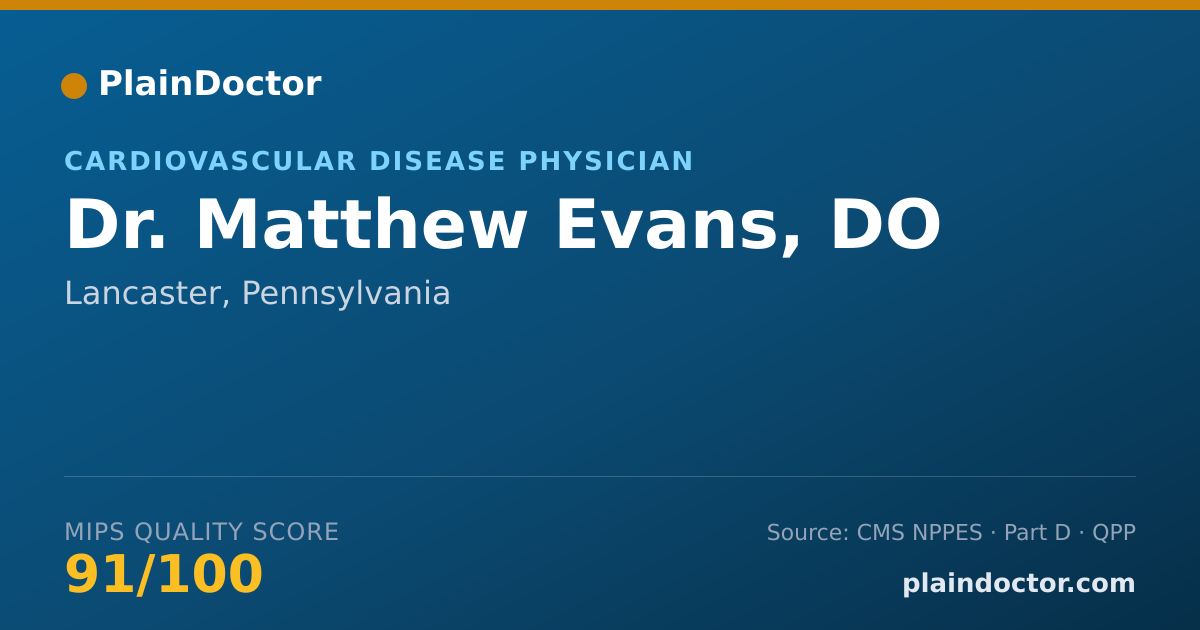 Shareable card for Matthew Evans, DO - Cardiovascular Disease Physician, Lancaster, PA
