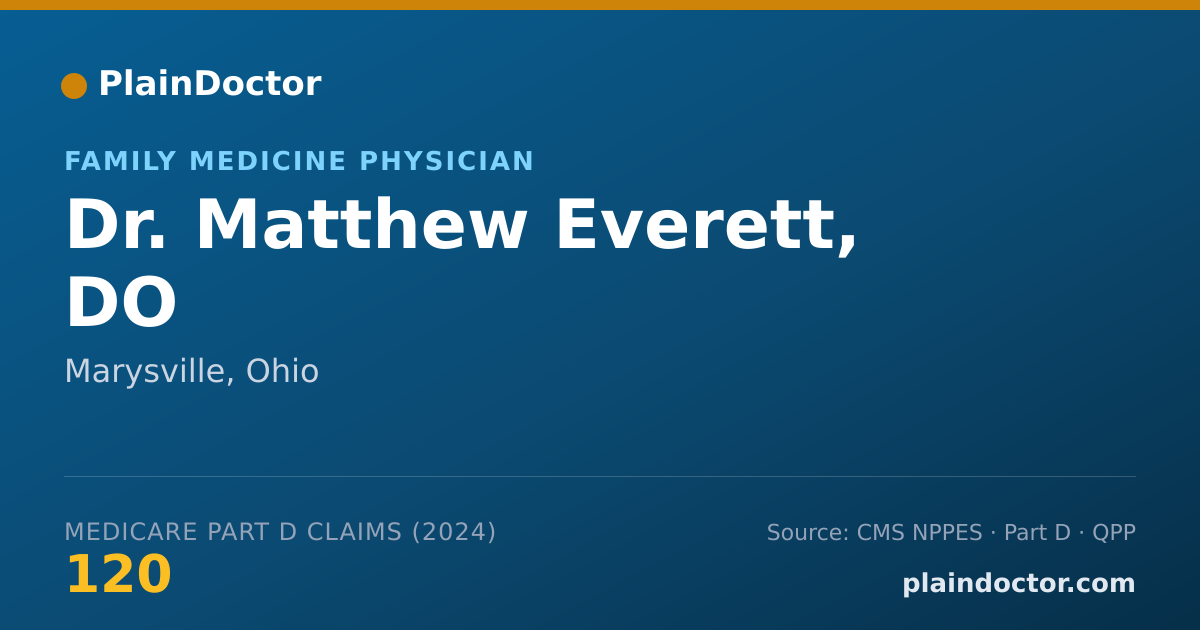 Shareable card for Matthew Everett, DO - Family Medicine Physician, Marysville, OH