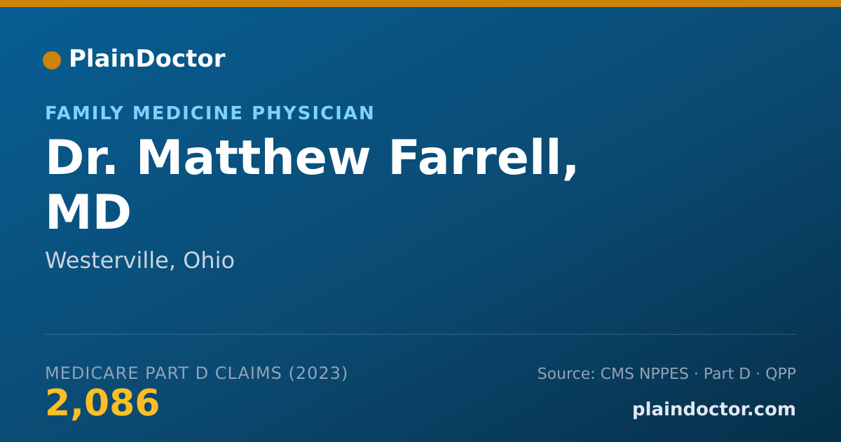 Shareable card for Matthew Farrell, MD - Family Medicine Physician, Westerville, OH