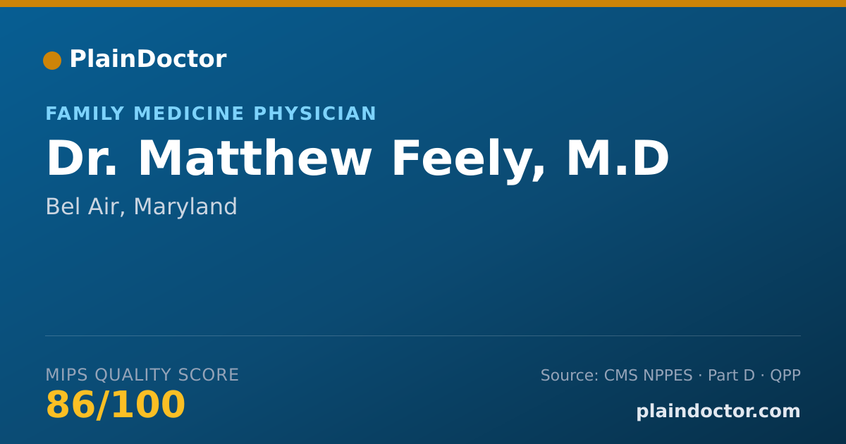 Shareable card for Matthew Feely, M.D - Family Medicine Physician, Bel Air, MD