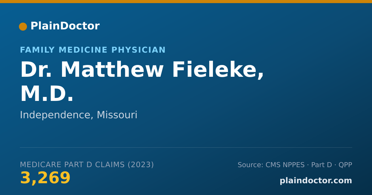 Shareable card for Matthew Fieleke, M.D. - Family Medicine Physician, Independence, MO