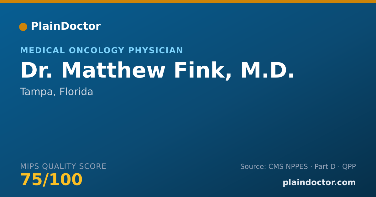 Shareable card for Matthew Fink, M.D. - Medical Oncology Physician, Tampa, FL