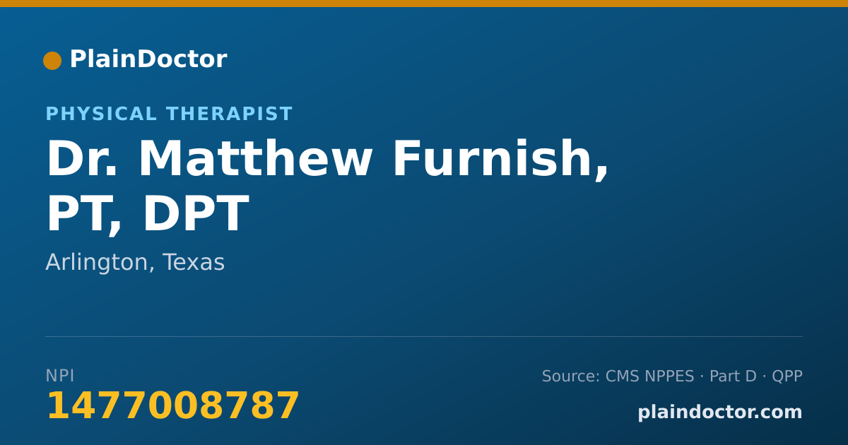 Shareable card for Matthew Furnish, PT, DPT - Physical Therapist, Arlington, TX