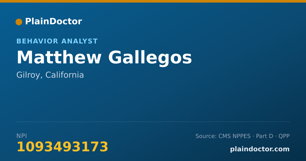 Shareable card for Matthew Gallegos - Behavior Analyst, Gilroy, CA