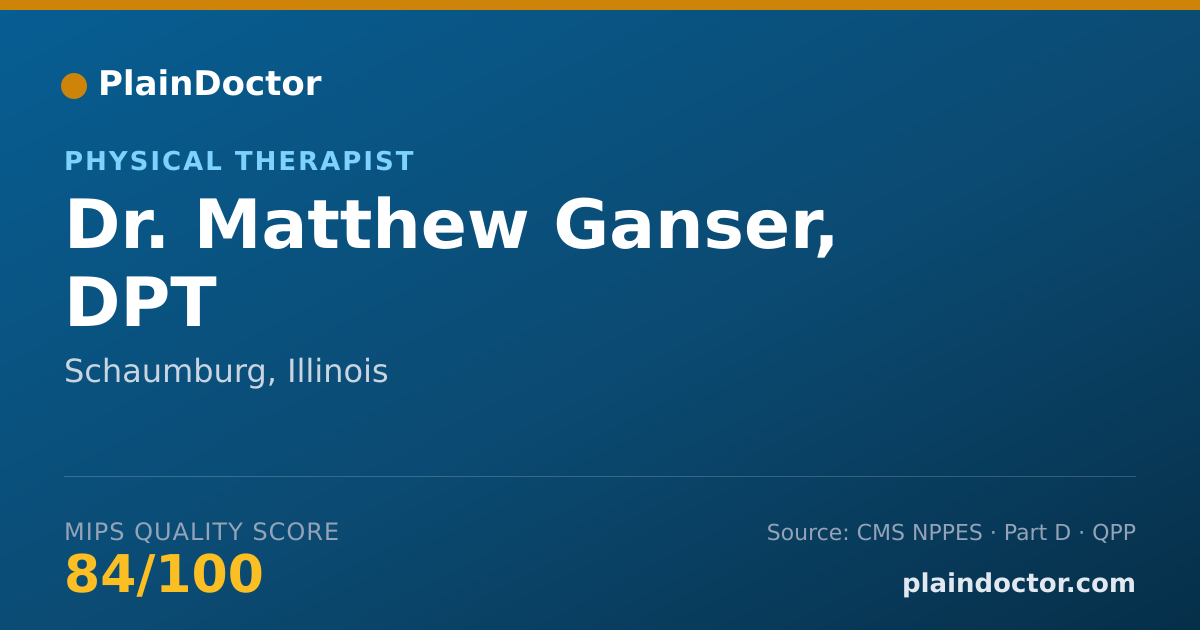 Shareable card for Matthew Ganser, DPT - Physical Therapist, Schaumburg, IL