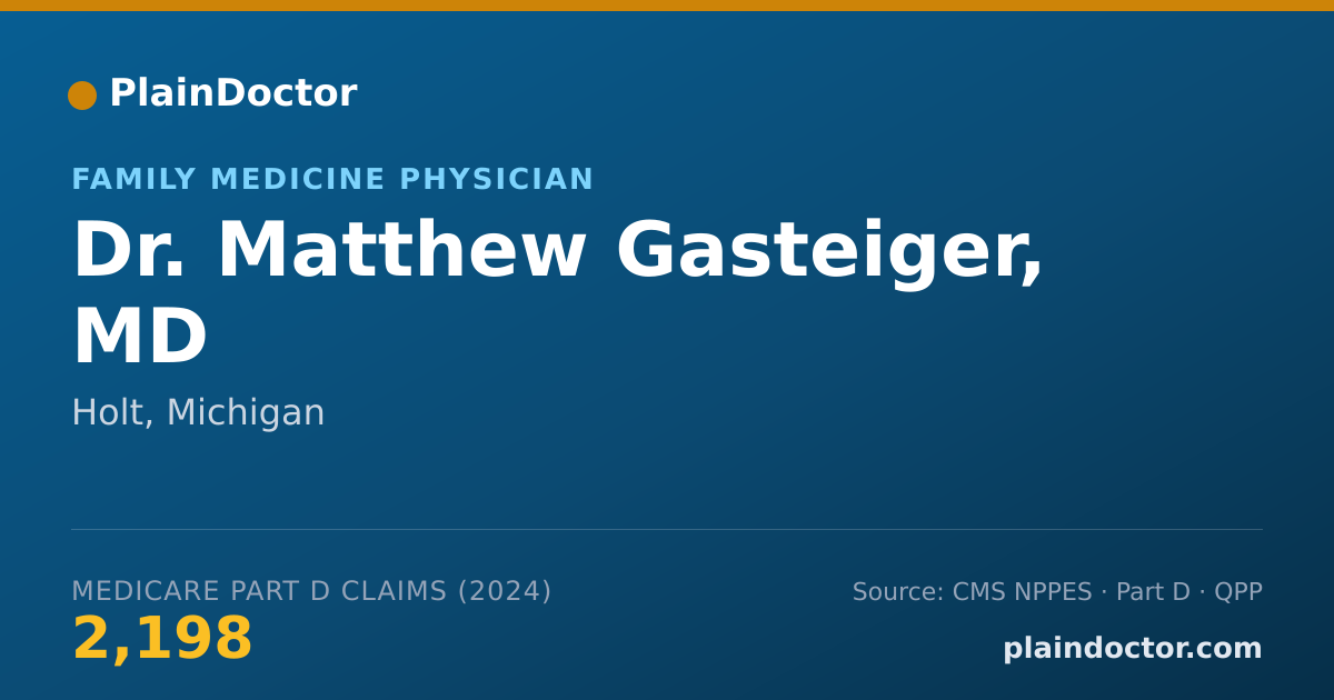 Shareable card for Matthew Gasteiger, MD - Family Medicine Physician, Holt, MI