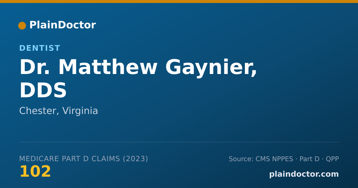 Shareable card for Matthew Gaynier, DDS - Dentist, Chester, VA