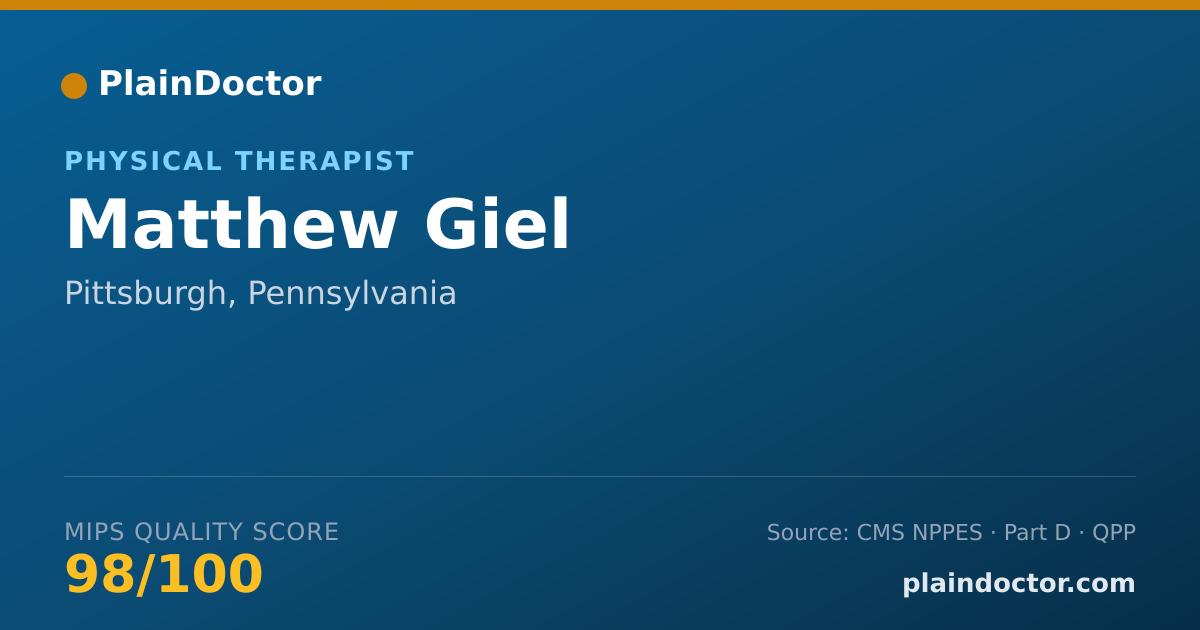 Shareable card for Matthew Giel - Physical Therapist, Pittsburgh, PA
